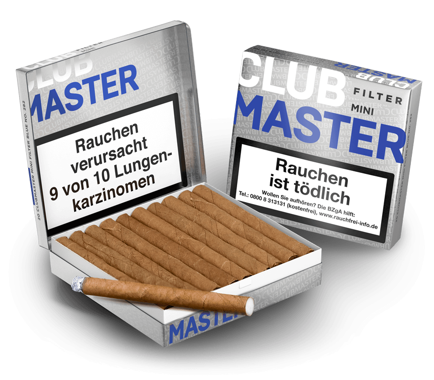 CLUBMASTER Mini Filter Blue Verpackung